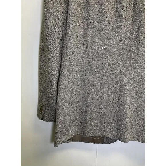 Bert Pulitzer Sport Coat Mens 44S Gray Melange 100% Pure Silk Tweed‎ Blazer